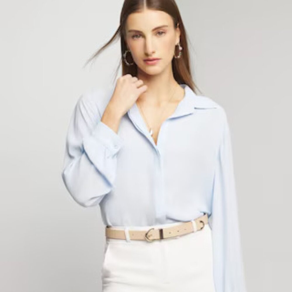 Equipment Femme Sheer Blouse, Cloud Blue